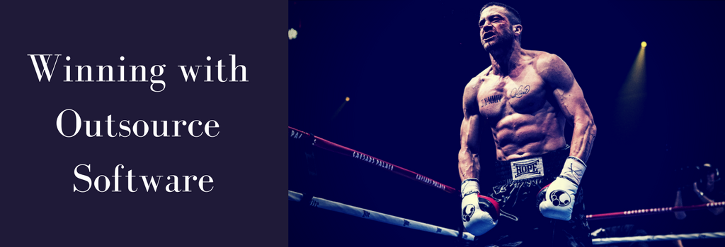 Article banner on outsource software with Jake Gyllenhall as South Paw actor