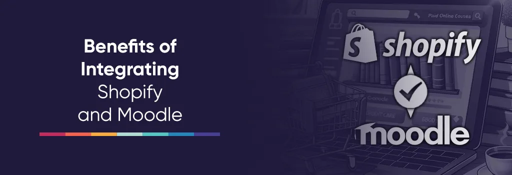 Integrating Shopify with Moodle - the shopping cart sitting on the keyboard of the laptop