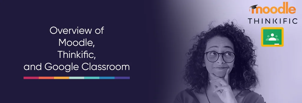Overview of Moodle, Thinkific and Google Classroom - Moodle vs Thinkific vs Google Classroom: Comprehensive LMS Comparison