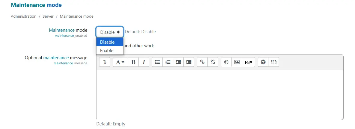 Maintenance Mode - Moodle Maintenance Strategy