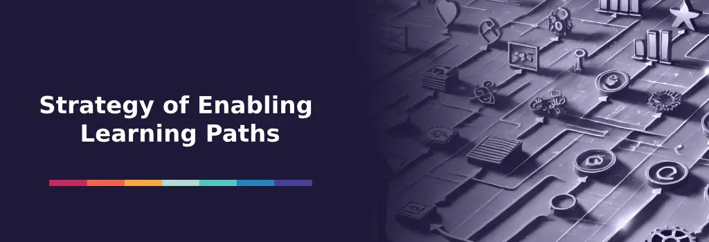 Strategy of Enabling Learning Paths - How To Enable Moodle Learning Paths Pathways with learning icons like charts and gears, visualizing strategy for structured learning journeys - How To Enable Moodle Learning Paths