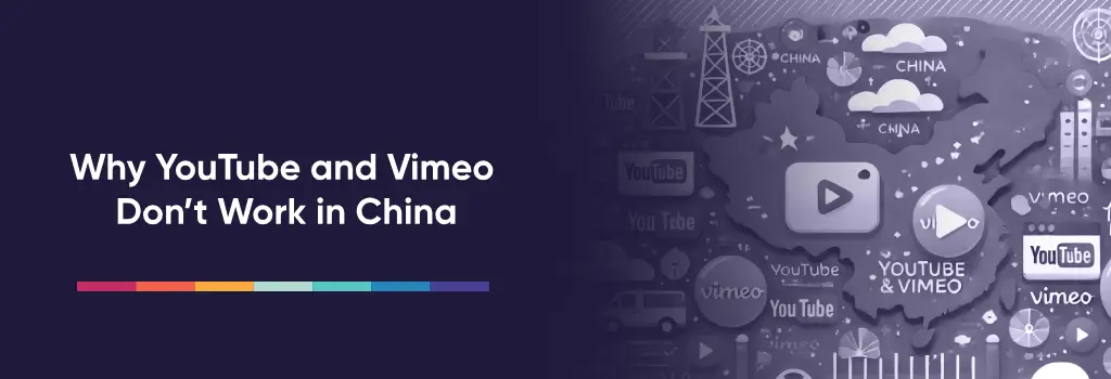 Map of China with YouTube and Vimeo icons blocked – Alternative Video Hosting Services for Moodle Users in China