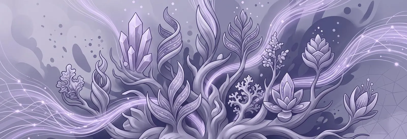 Organic purple vines interwoven with glowing crystals - When Moodle Plugins Stop Being Enough