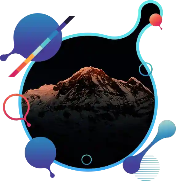 mountain tip shining in night sky