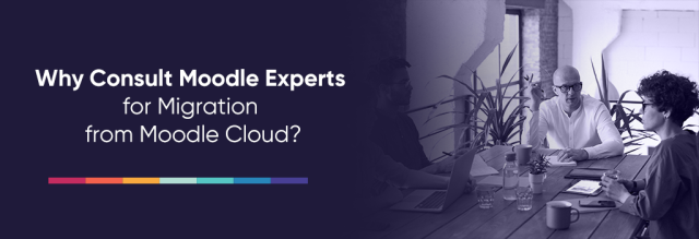 Migrate from Moodle Cloud - moodle expert consulting with the client in the meeting room