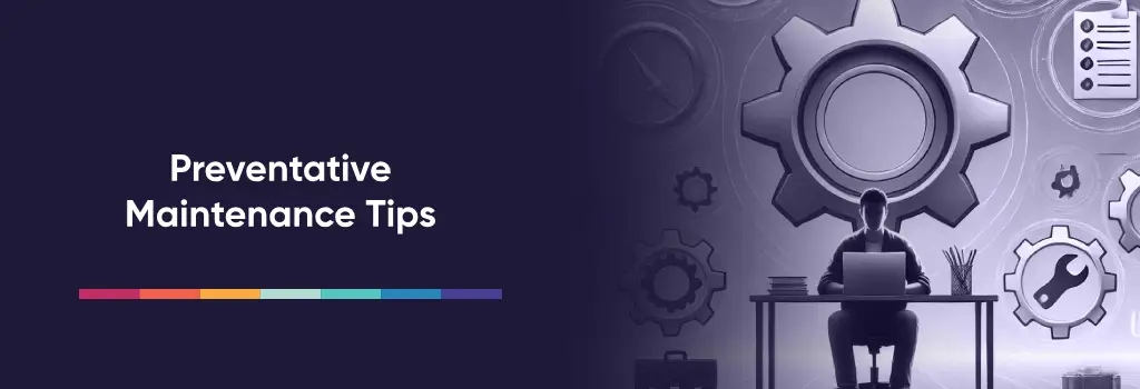 User at laptop beneath large gear, icons for maintenance tools - Moodle File Upload Errors: Diagnosis and Fixes