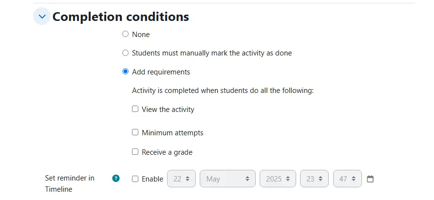 Completion Condition - How To Enable Moodle Learning Paths