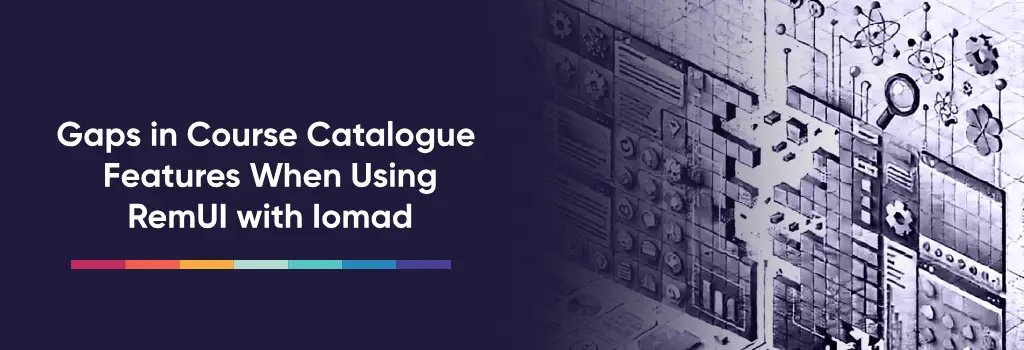 Broken digital UI panels with fragmented tiles and visual disconnect – How to Enable Course Catalogue in RemUI and Iomad Environments.