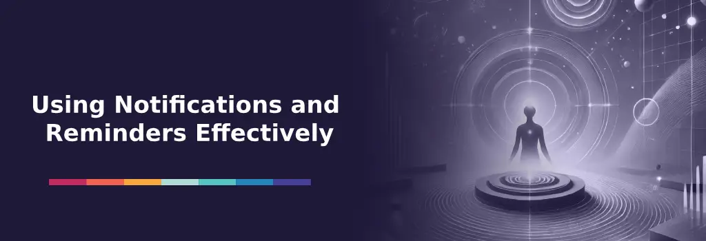 Figure meditating at the center of radiating digital waves and circular UI elements - Improving Course Experience Using Built-in Moodle Features.