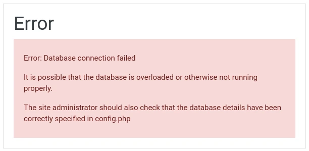 Error: Database connection failed – How to Tell When iMIS or Moodle Is Offline