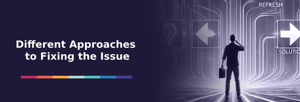 A man stands at a digital crossroads with icons like arrows and checkmarks glowing ahead – Moodle Attendance Grades Not Updating: How to Troubleshoot mod_attendance_update_user_status