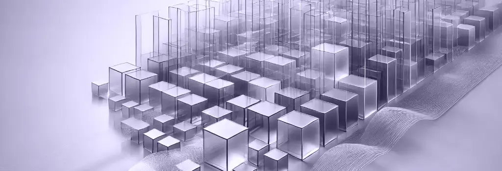 Abstract layered cubes representing complex tenant structures causing course visibility conflicts - Why Does Moodle Multi Tenant Catalog Show the Wrong Courses