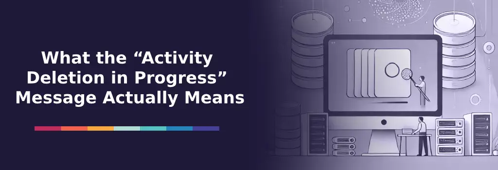 Server and database system showing activity removal and background processing - Why Does Moodle Keep Showing “Activity Deletion in Progress” and How to Fix It?