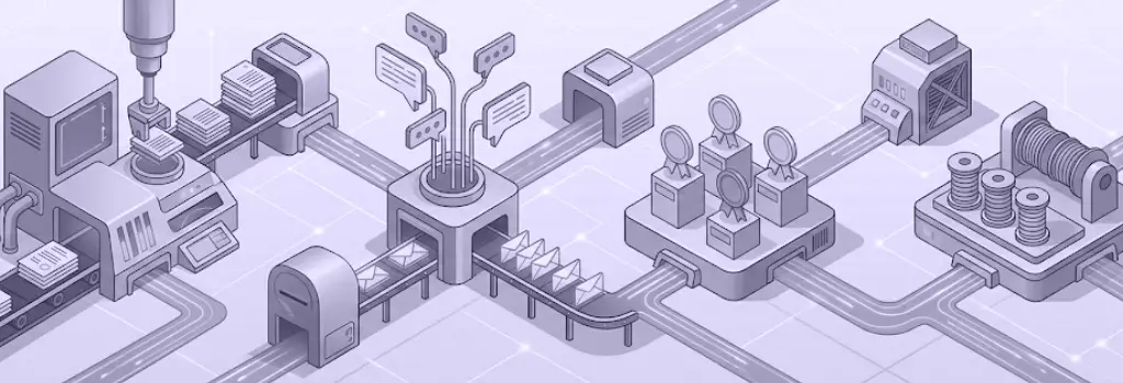 An illustration of multiple automated systems in a state of stasis and delay - Moodle Cron Not Running: Common Symptoms, Causes, and Fixes