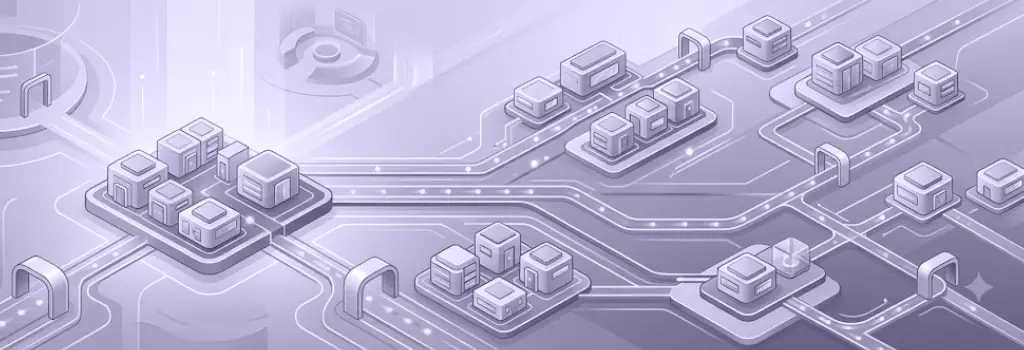 An organized isometric network of digital hubs and glowing pathways illustrating efficient system growth. - Why Moodle Roles and Permissions Stop Working