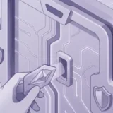 Hand inserting an access card token into a secure digital portal - Using Coupons or Access Codes for Moodle Exams