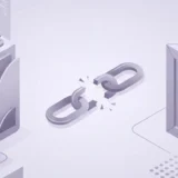 An interactive content block sealed into a plain shipping crate beside a broken chain link, illustrating what changes when you convert H5P to SCORM