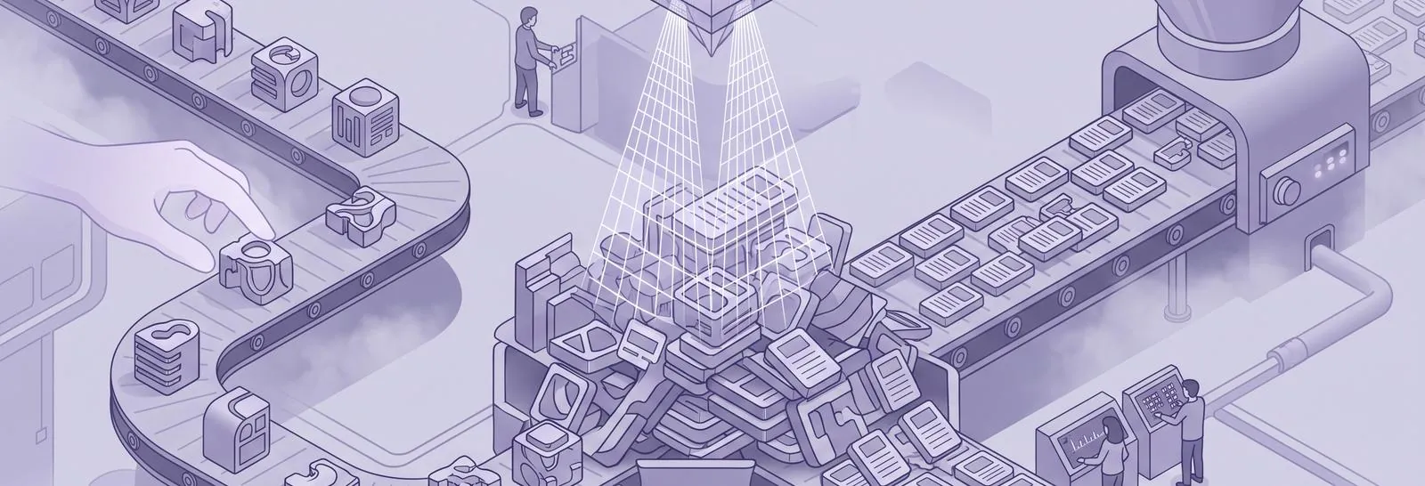 A dynamic, slightly elevated mid-range view captures a critical junction in a data processing (unique moodle profile field)
