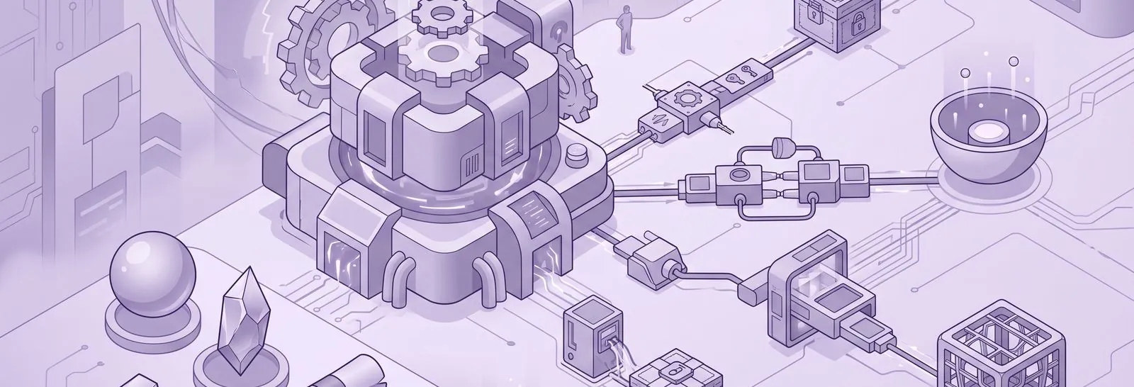 An overhead view of a Strategic Loom processing Content Artifacts to convert H5P SCORM into various Licensing Pathways and Vessels