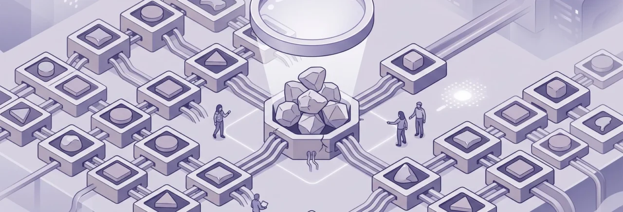 A slightly elevated, mid-range view peers into a section of a vast, orderly digital data (unique moodle profile field)