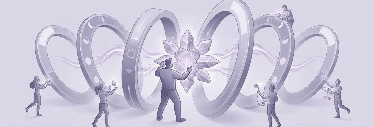 An administrator uses a synchronization mechanism for optimizing Moodle timezone settings across various orbital rings, each representing a phase of the day