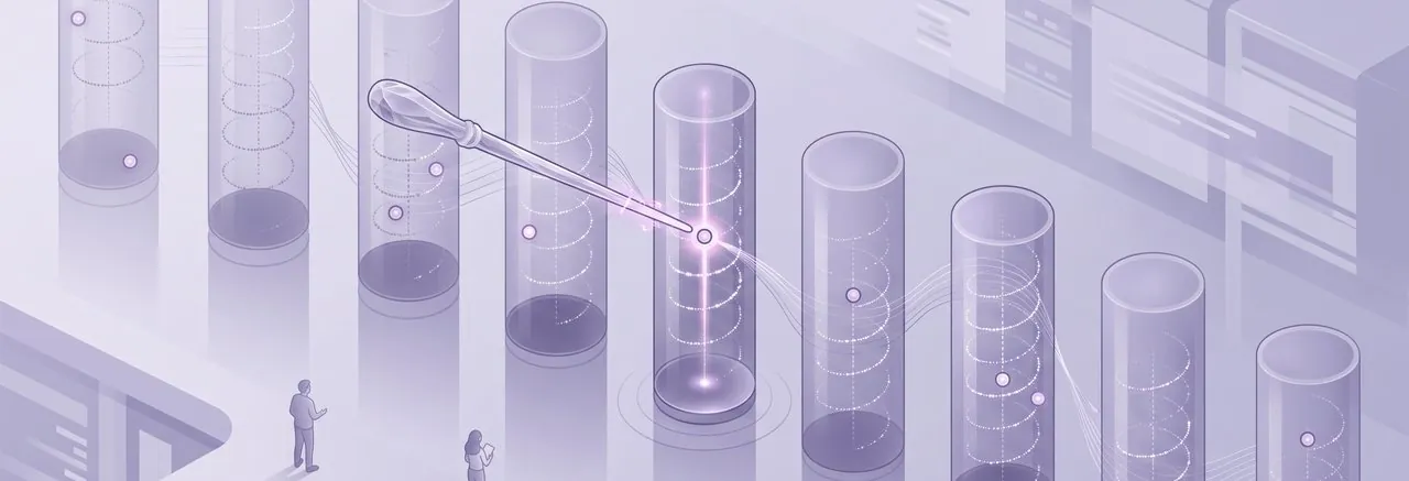 A crystalline conductor's baton precisely adjusts a glowing orb within a cylinder, the fine tuning that optimizing Moodle timezone settings requires