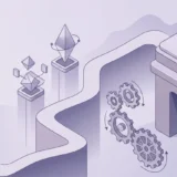 A winding path from an old learning platform to a new, robust Moodle 5.3 LTS upgrade, flanked by planning nodes and gears