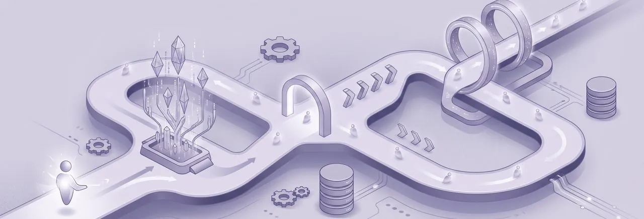 A luminous, winding pathway illustrates scaled learner support, leveraging Moodle and AI for edupreneurs