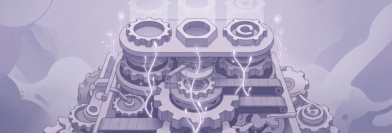 A colossal clockwork contraption stands for the administrative load a Moodle AI integration can lift from professional development teams