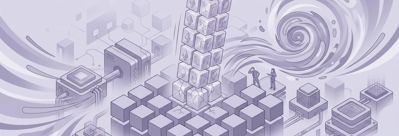 A stacked pillar of translucent data crystals standing for the CE credit record most at risk when timing Moodle LTS upgrades badly