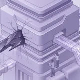 A jagged metallic shard violently pierces a complex Moodle system, illustrating how to protect Moodle from php2shell