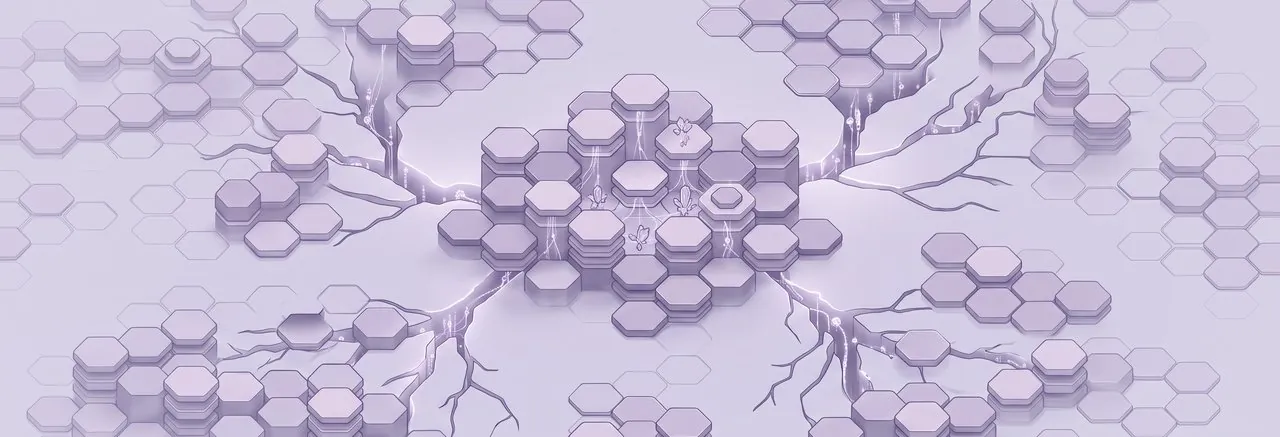 Stacked hexagonal platforms standing for the layered release changes behind the Moodle 5.3 API authentication error